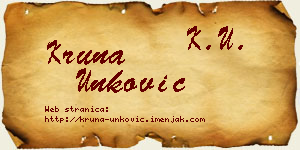Kruna Unković vizit kartica